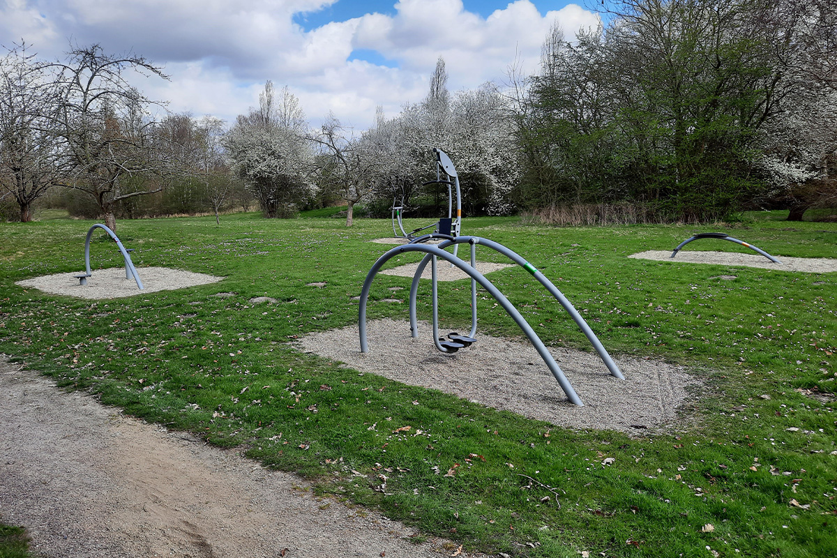 Exercise equipment at Holeby Citypark
